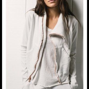 Frank & Eileen Tee lab Side Zip Fleece Jacket Medium in Dirty White